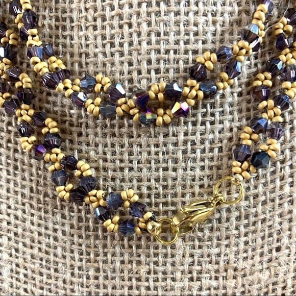 36” beaded chain. Purple crystals Matt gold accent New With Tags ! - Picture 5 of 7